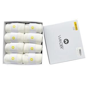 WANDER Men's Small White 8 Pairs Ankle Socks Thick Cushion Active Athletic K9-19